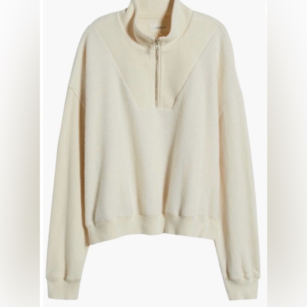 The GREAT Slouch Trail Sweatshirt in Washed White Size 2
